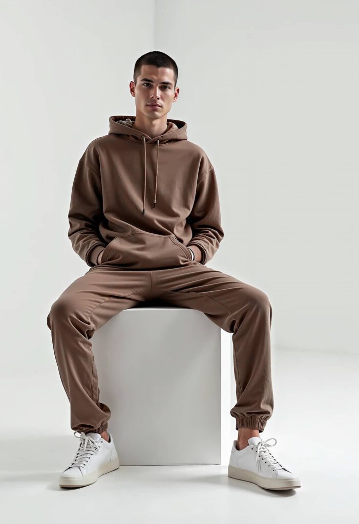 Model präsentiert die neue Private Label Kollektion