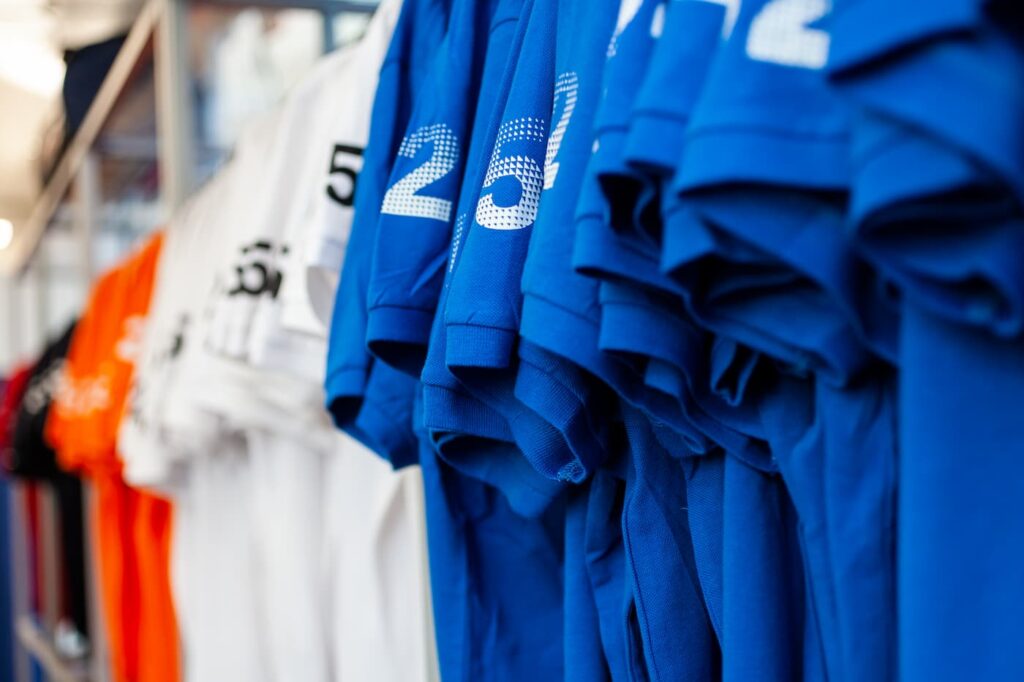 Detailansicht von T-Shirts für den Bereich Sportbekleidung